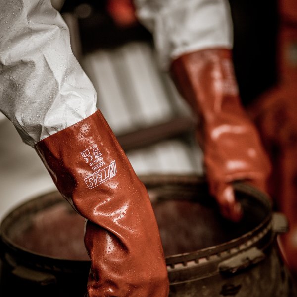 Kemikaliebeskyttelseshandske PVC 35cm