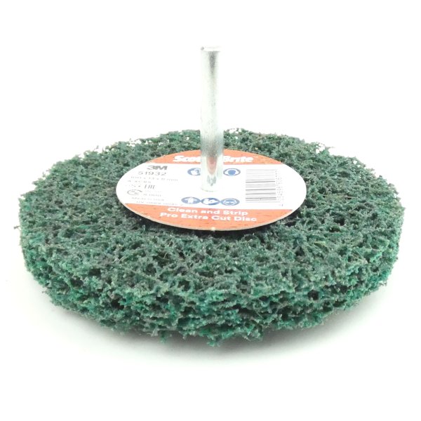 3M Scotch-Brite Grovrengøringsrondel Grøn med Aksel